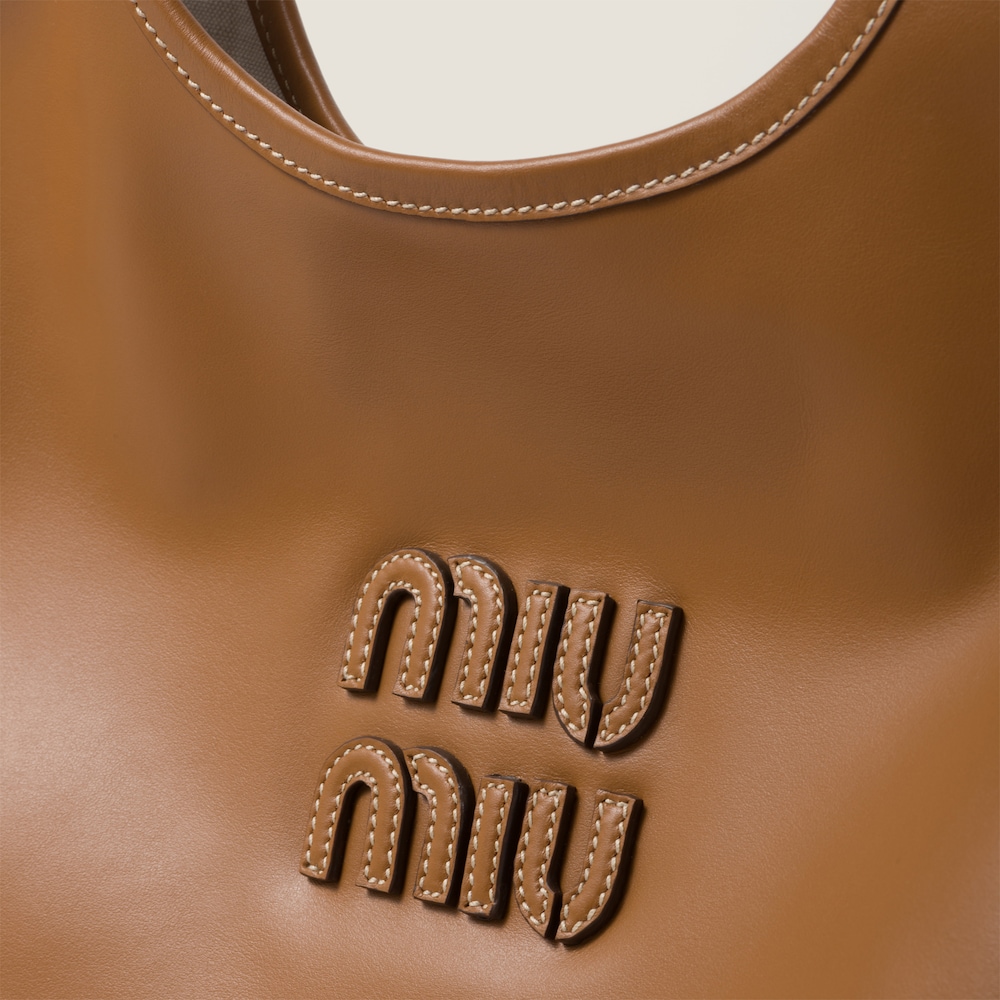 Miu Miu Ivy leather bag Cognac