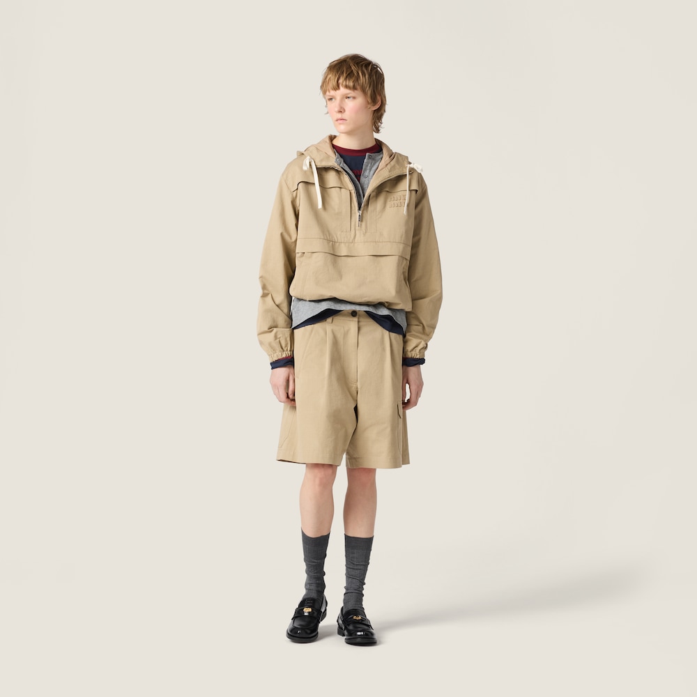 Miu Miu Long-sleeved cotton jersey T-shirt Blue / Burgundy