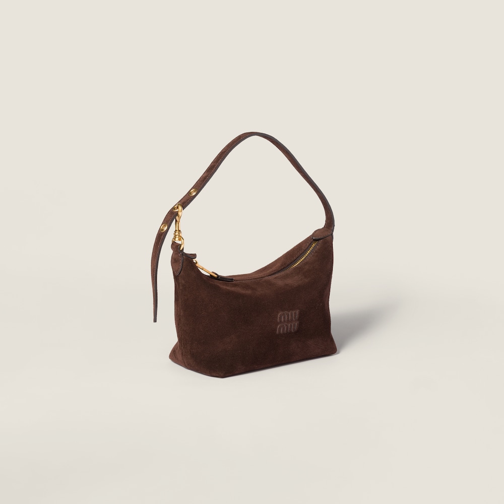 Miu Miu Suede pouch - Dark Brown