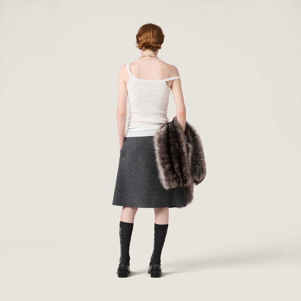 Miu Miu Cotton knit top White