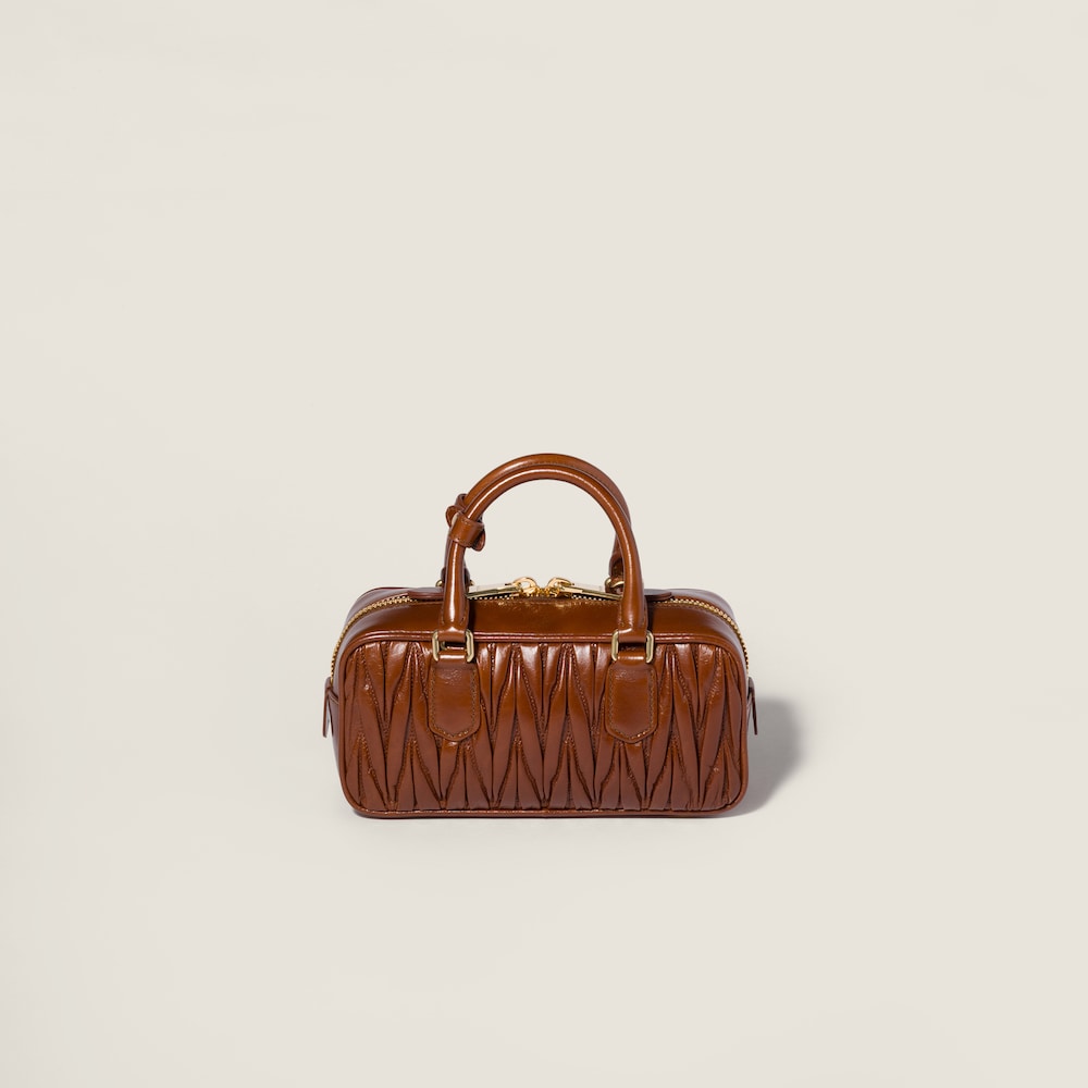 Miu Miu Arcadie shiny matelassé leather bag Palisander
