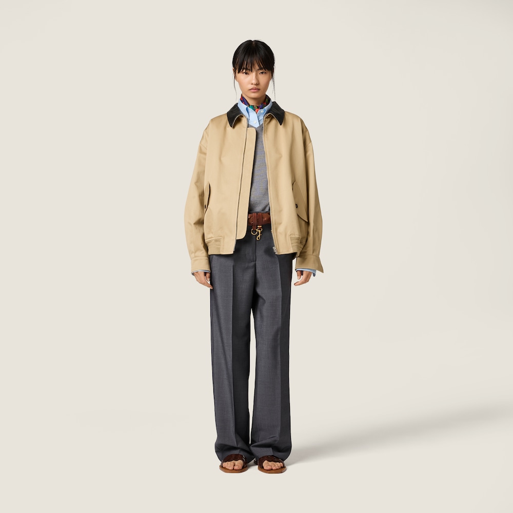 Miu Miu Chino and leather bomber jacket Cord