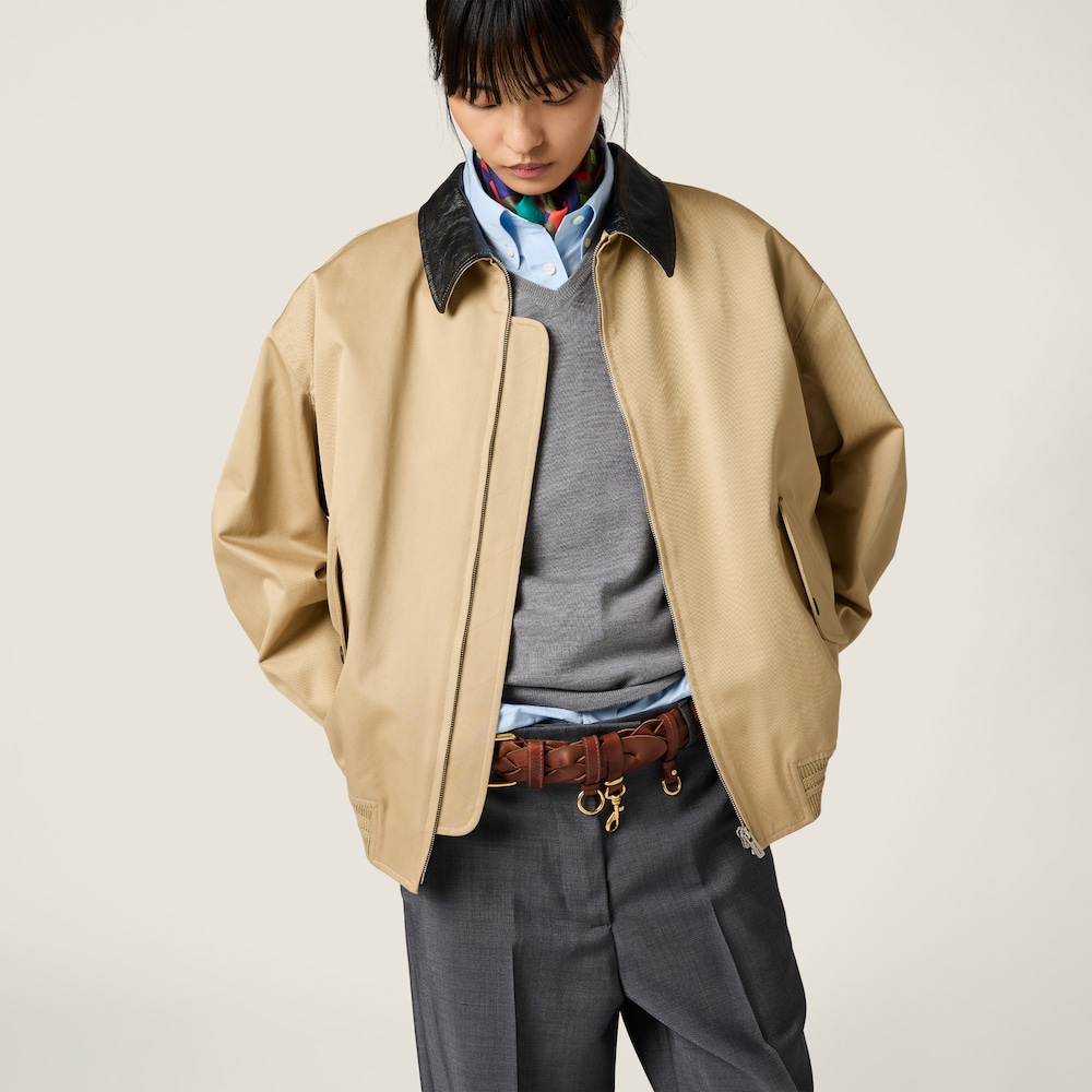 Miu Miu Chino and leather bomber jacket Cord