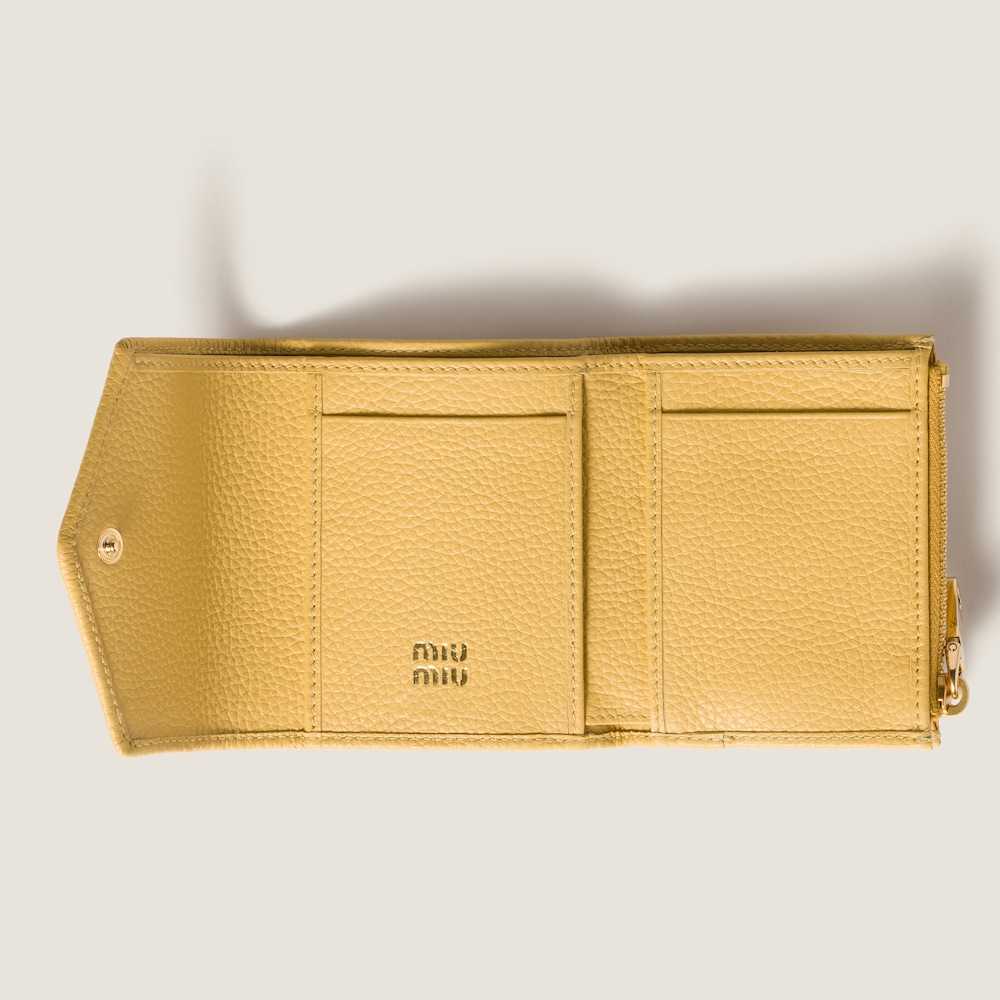 Miu Miu Small leather wallet Yellow