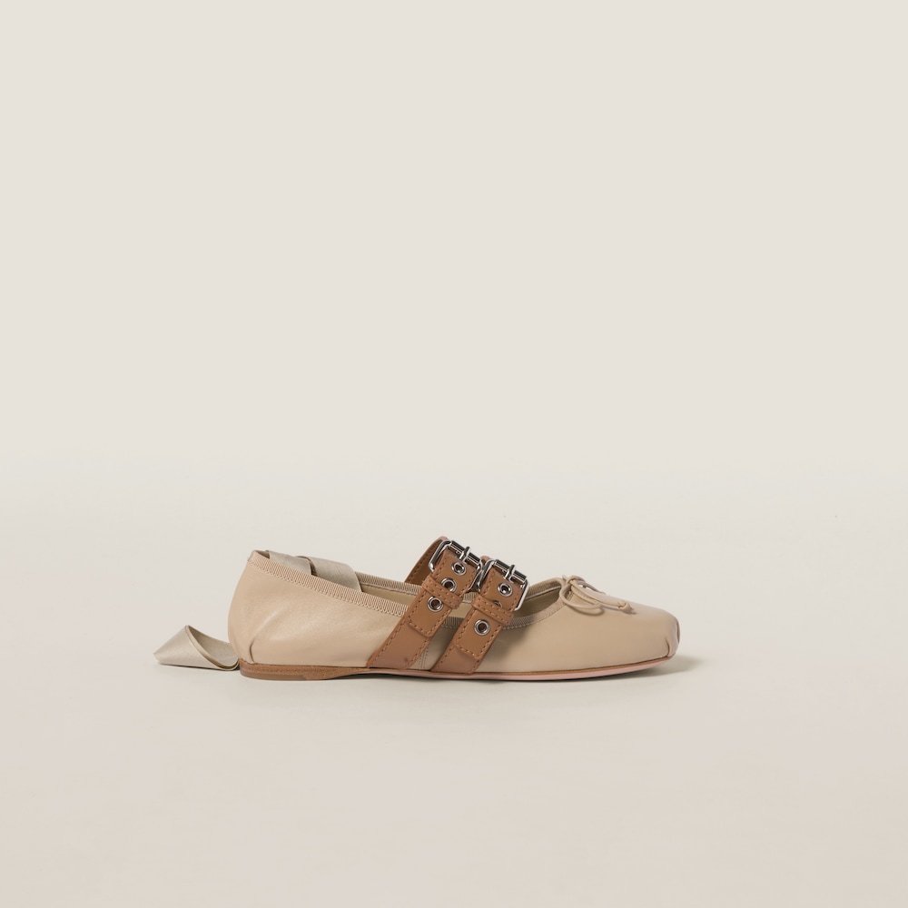 Miu Miu Nappa and calf leather ballerinas Cord