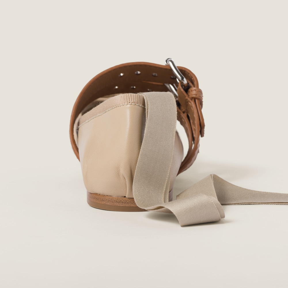Miu Miu Nappa and calf leather ballerinas Cord
