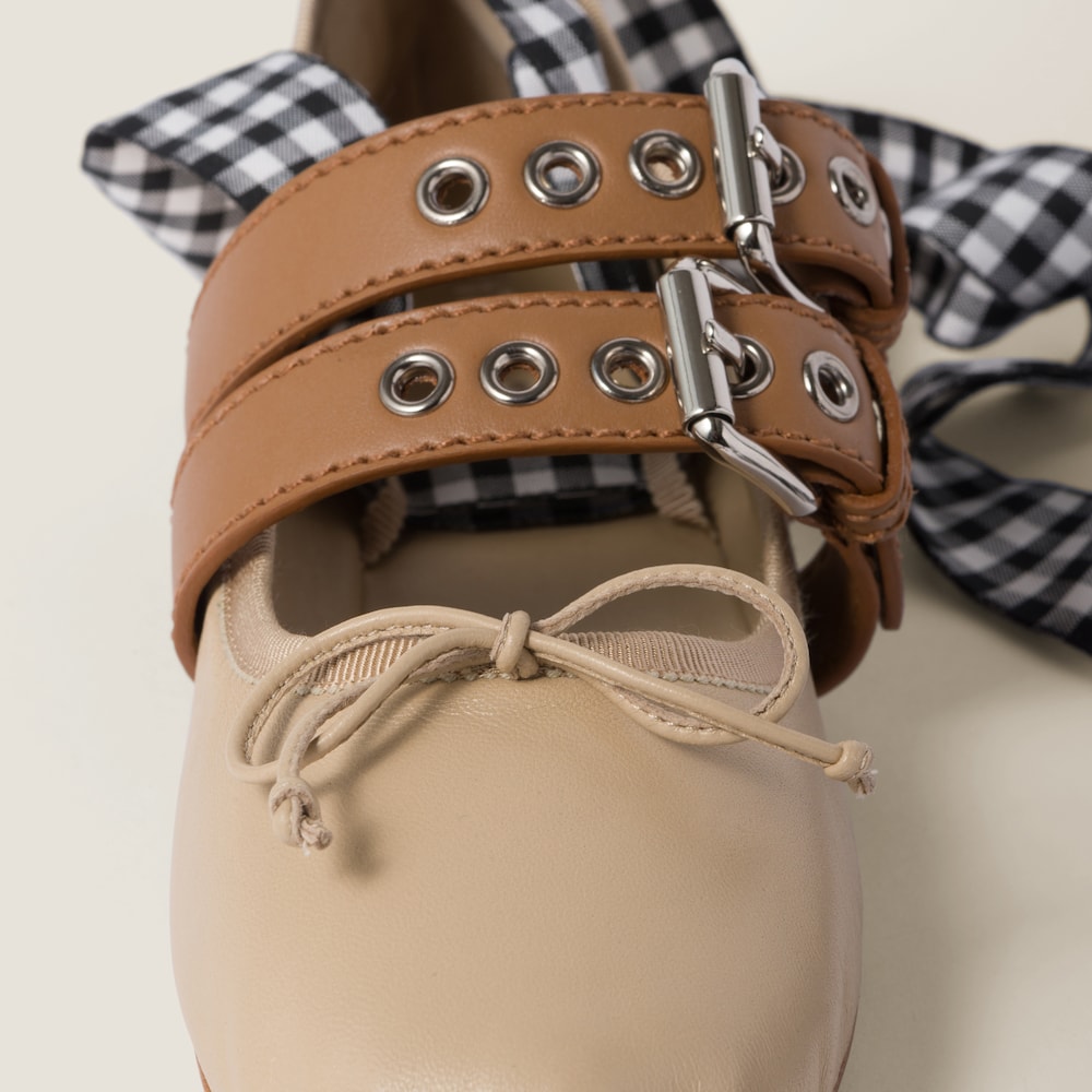 Miu Miu Nappa and calf leather ballerinas Cord