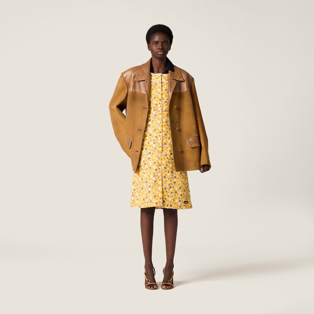 Miu Miu Poplin dress Yellow / Purple