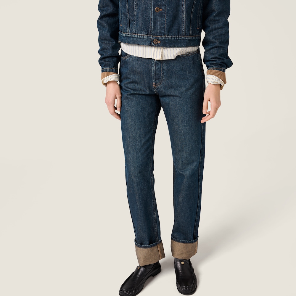 Miu Miu Five-pocket denim jeans Navy