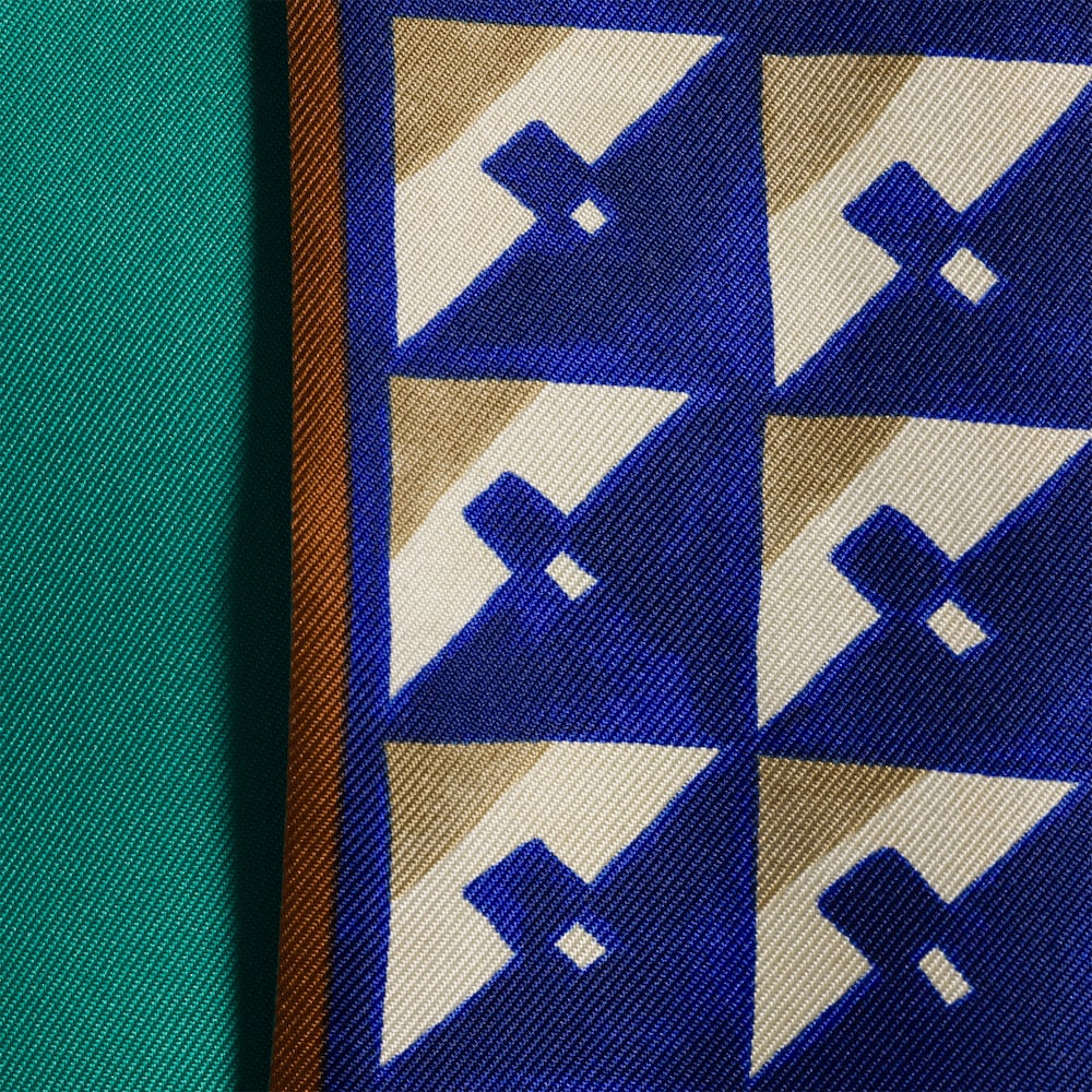 Miu Miu Printed silk skinny scarf - Tobacco/Ink