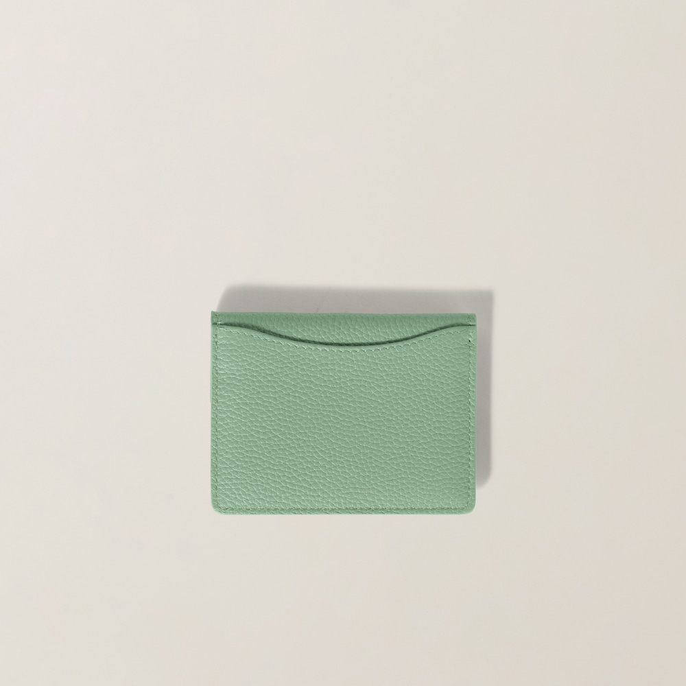 Miu Miu Leather card holder Aquamarine