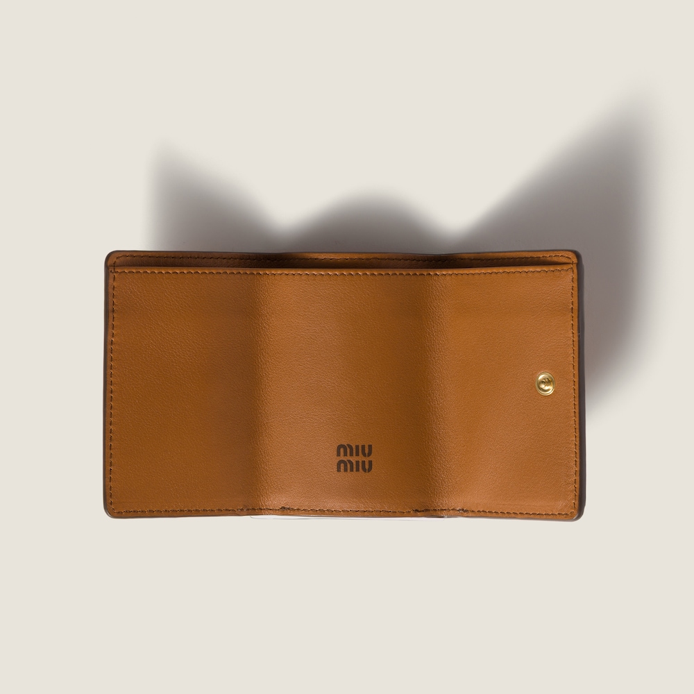 Miu Miu Small leather wallet Cognac / Palisander
