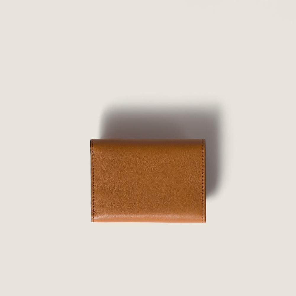 Miu Miu Small leather wallet Cognac / Palisander