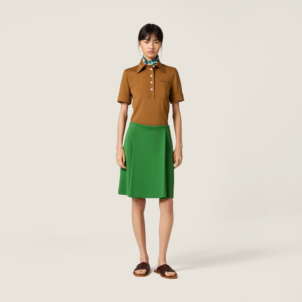 Miu Miu Technical jersey polo shirt Cinnamon