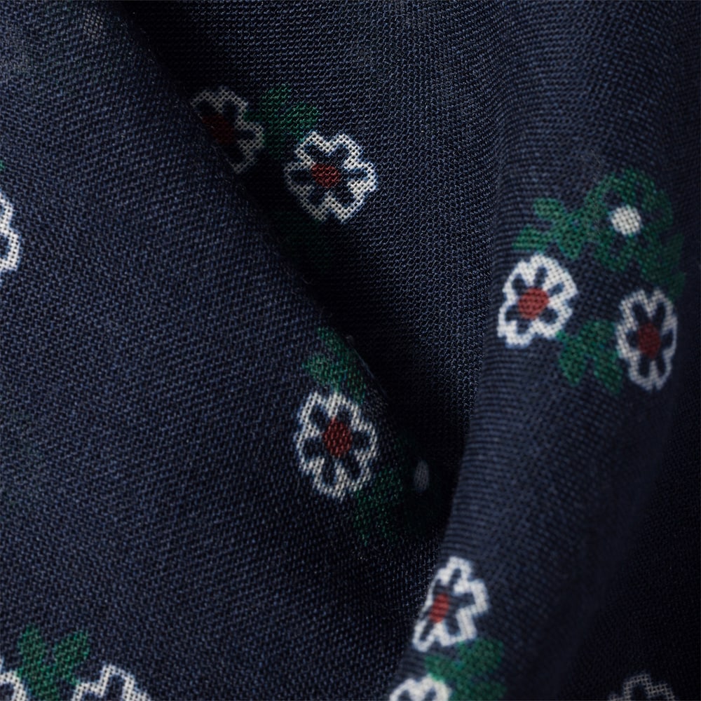 Miu Miu Printed wool and cashmere scarf - Navy