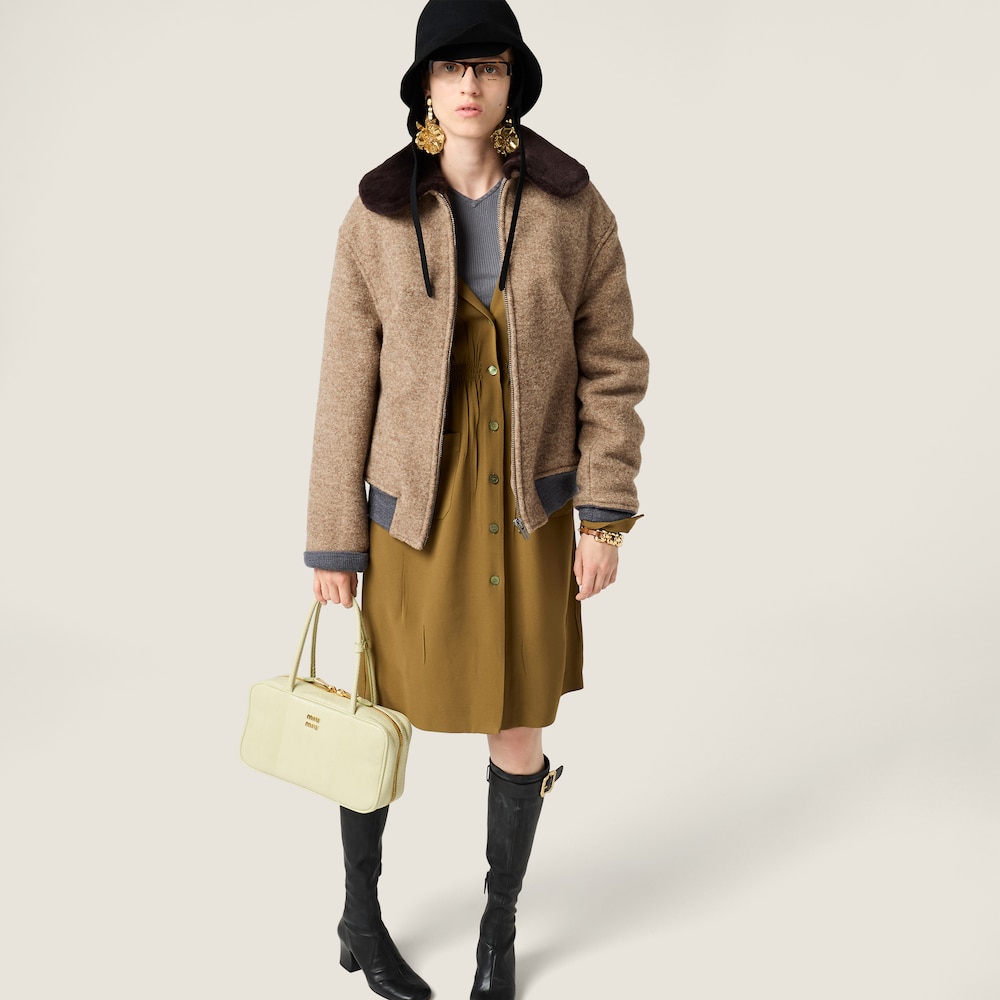 Miu Miu Shetland wool blouson jacket Cord