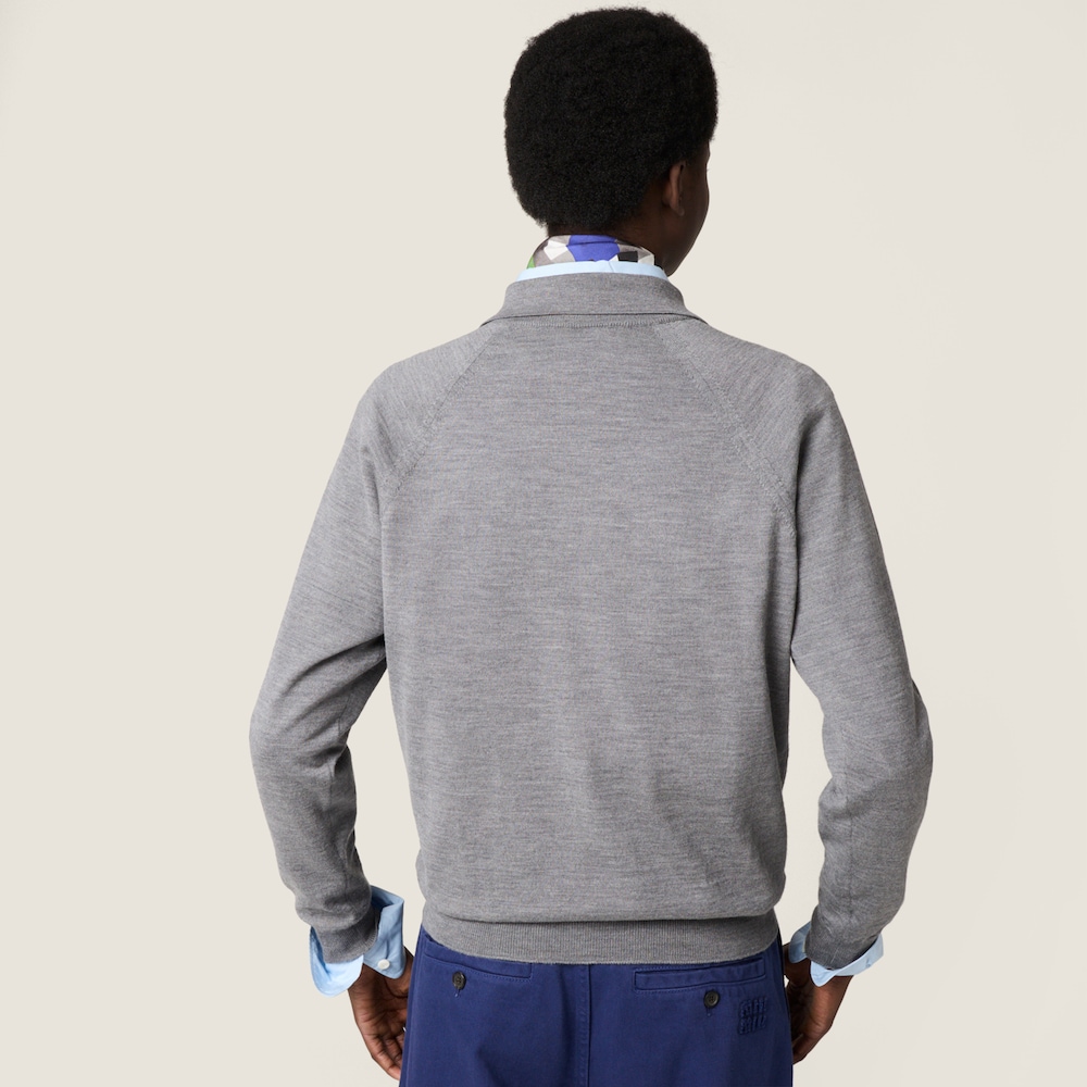 Miu Miu Wool polo sweater Gray / Black