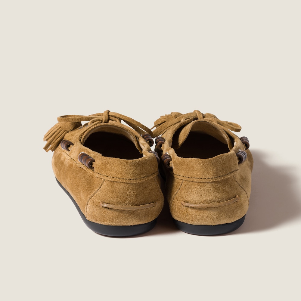 Miu Miu Suede tassel loafers Olive Green