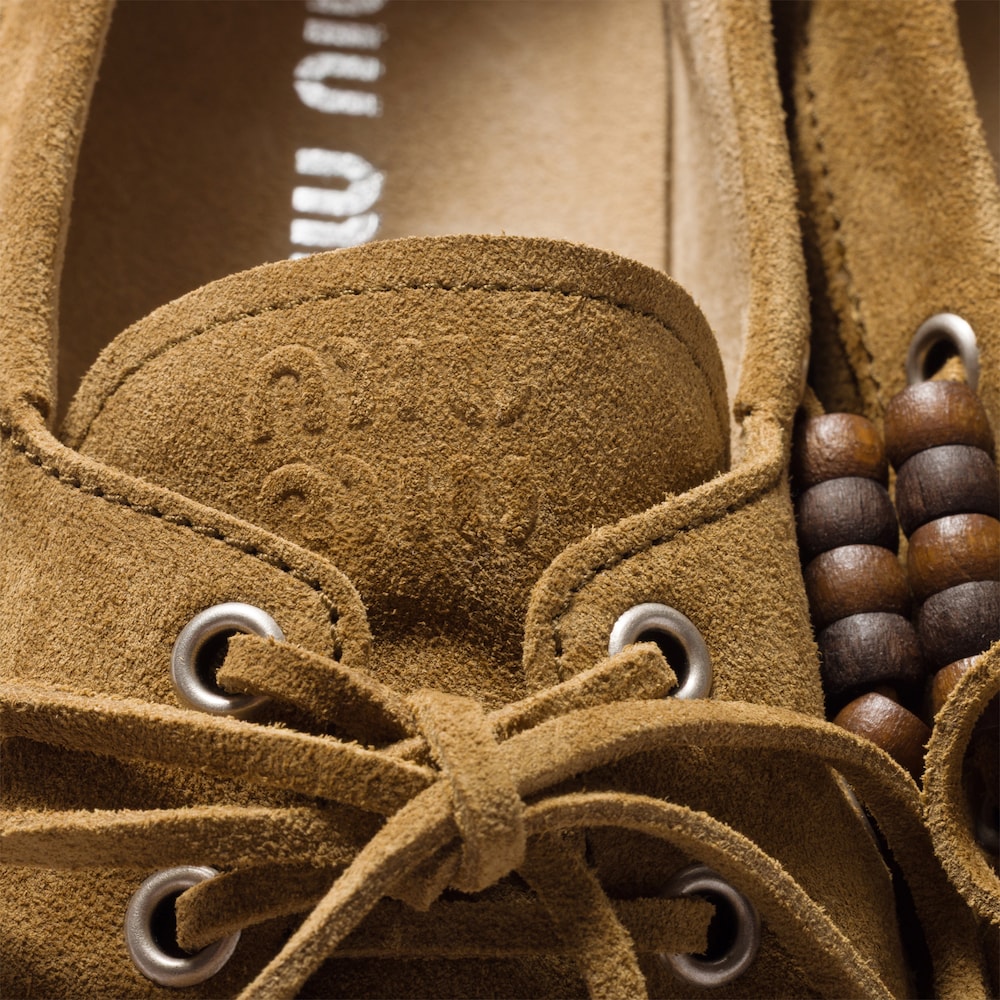 Miu Miu Suede tassel loafers Olive Green