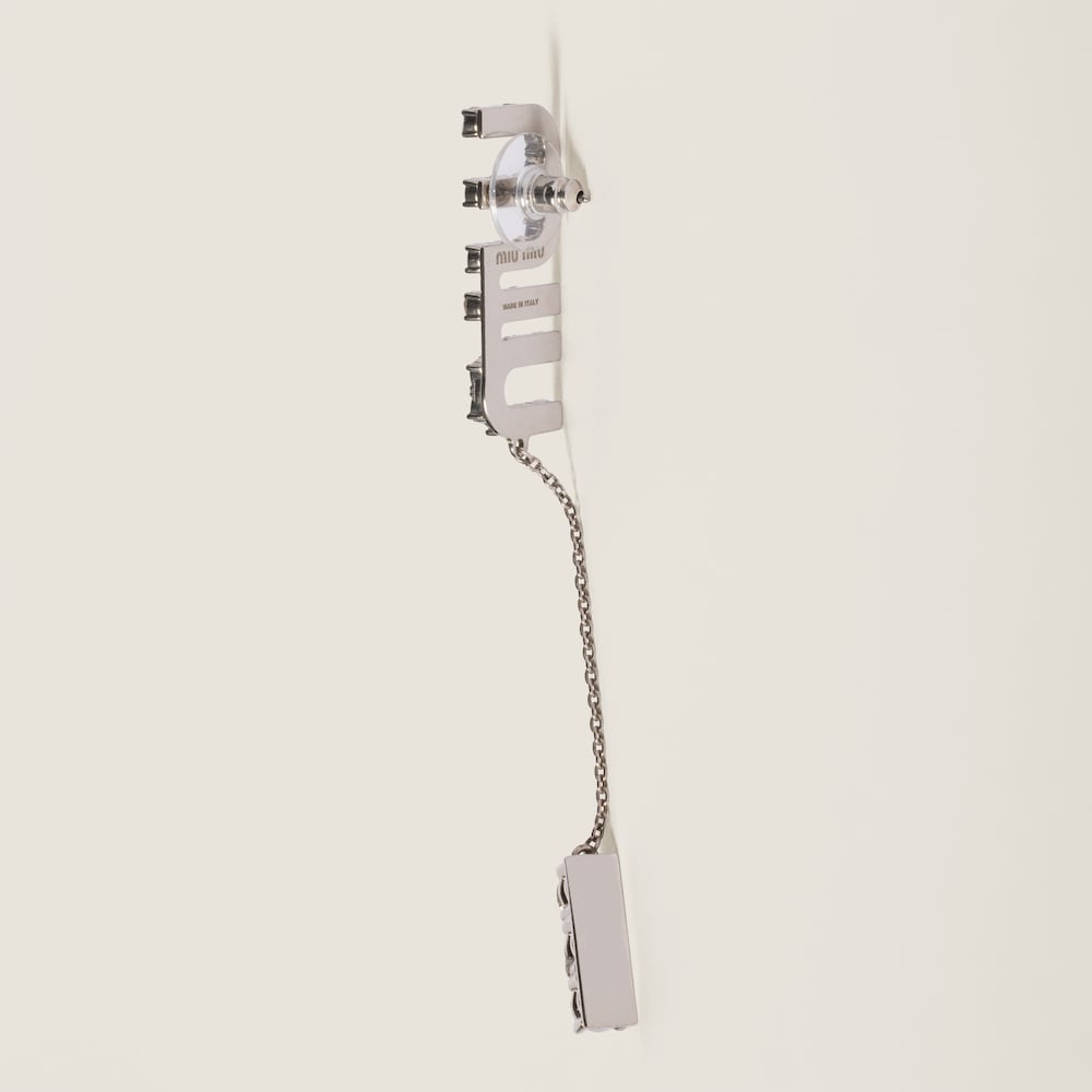 Miu Miu Pendant earrings with crystals Steel / Crystal