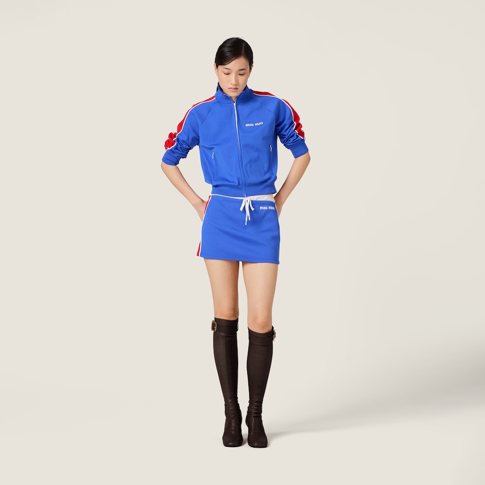 Miu Miu Technical yarn miniskirt Bright Blue / Red