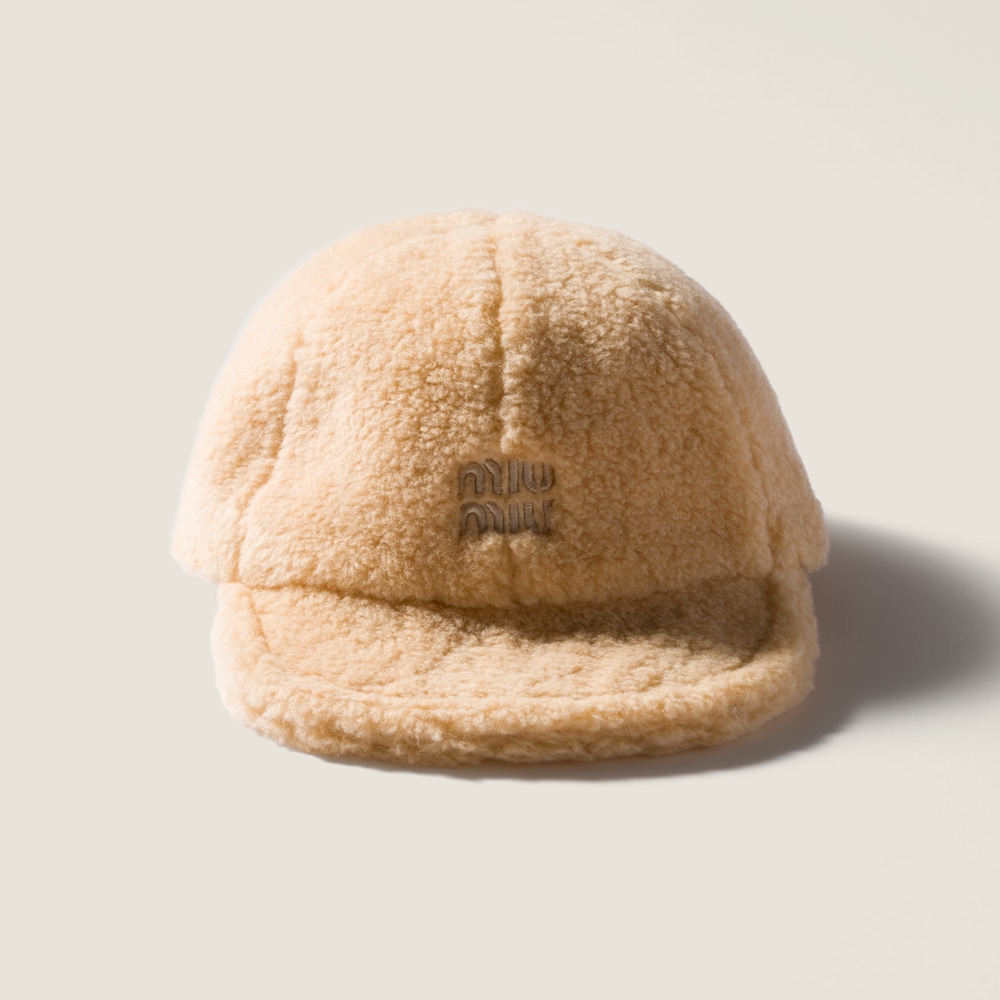 Miu Miu Fleece baseball cap - Apricot/Amaranth