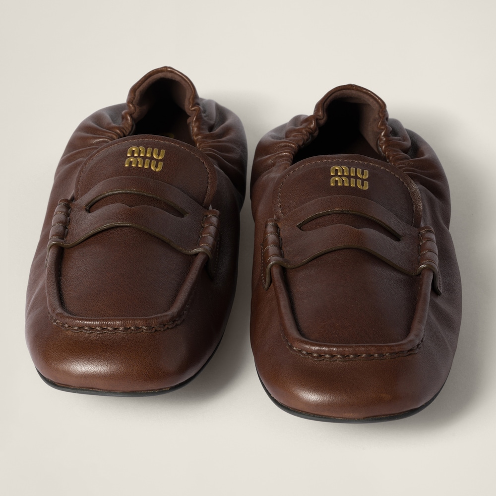 Miu Miu Ruches nappa leather loafers Briarwood