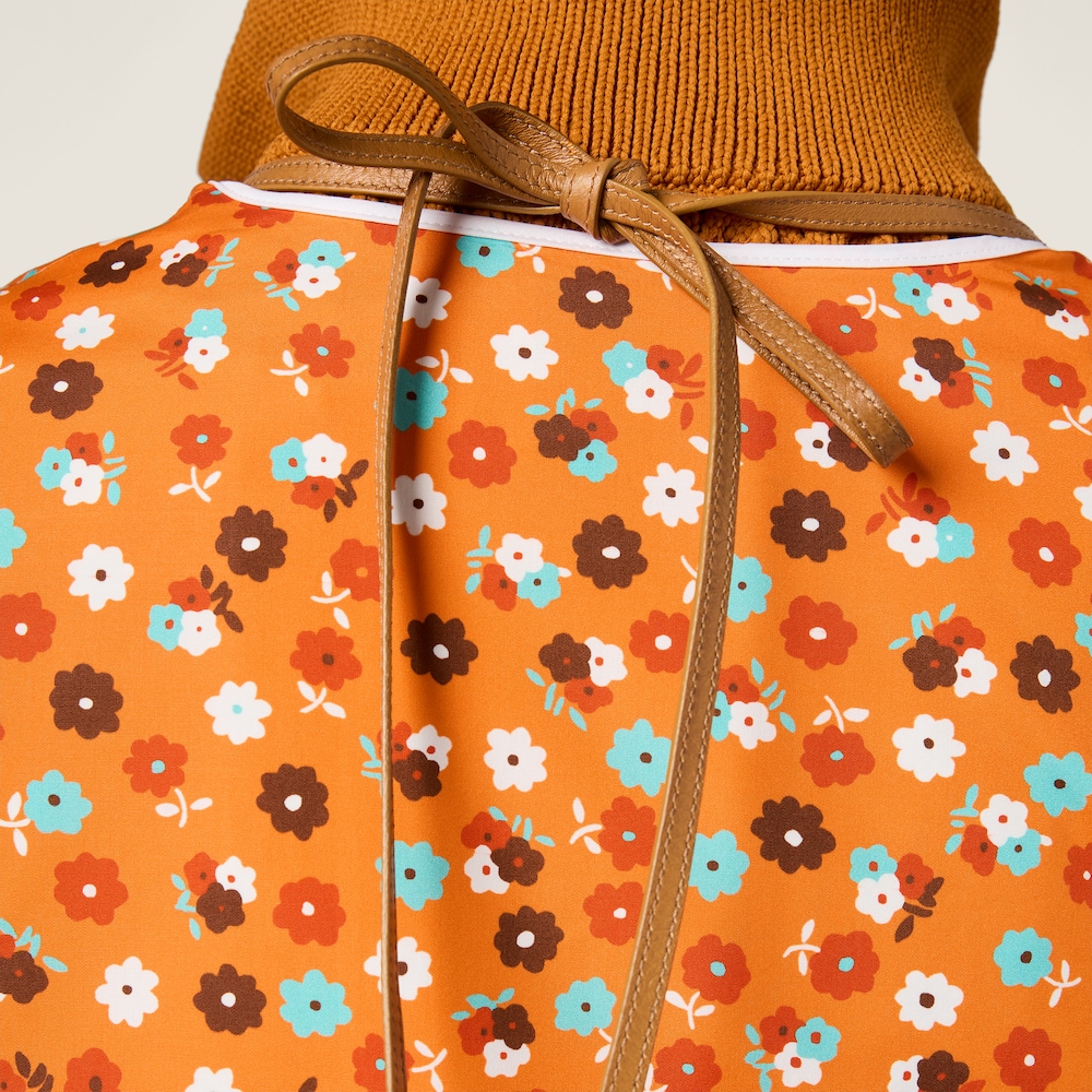 Miu Miu Leather pinafore apron Sesame