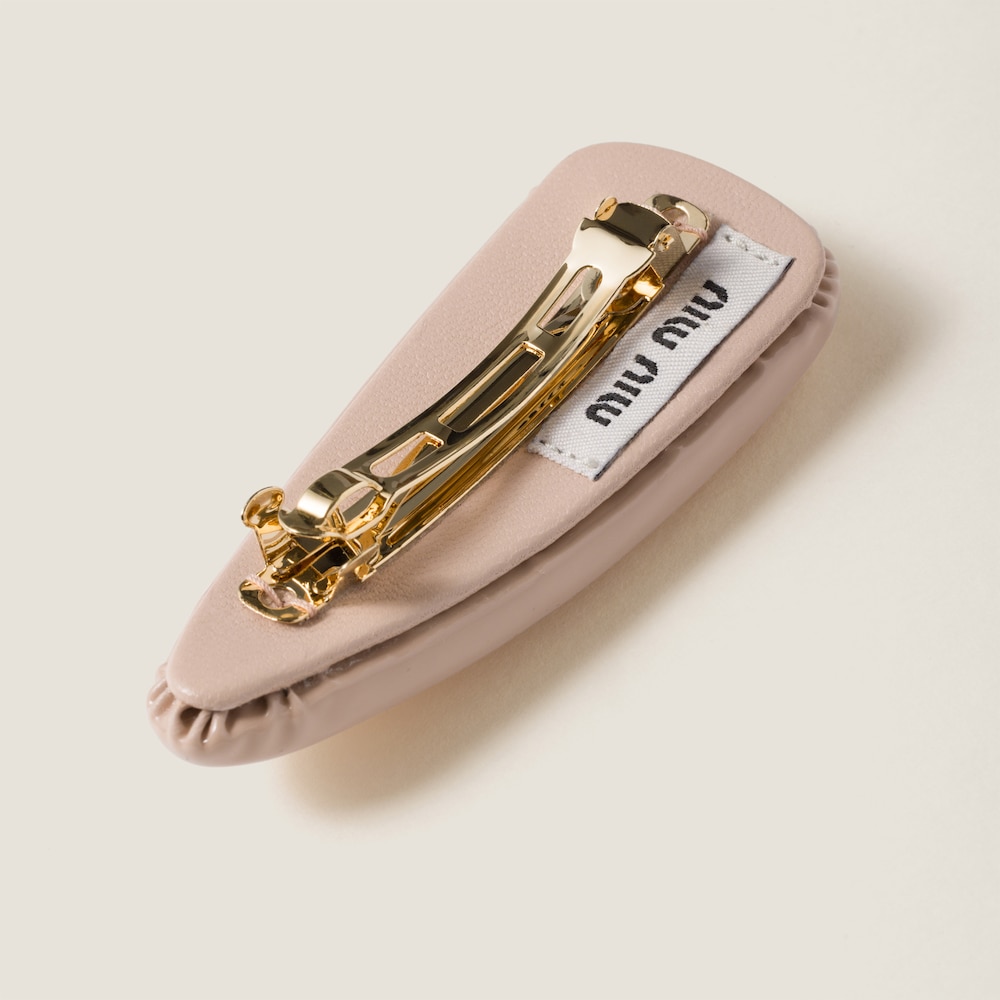 Miu Miu Patent leather hair clip - Powder Pink