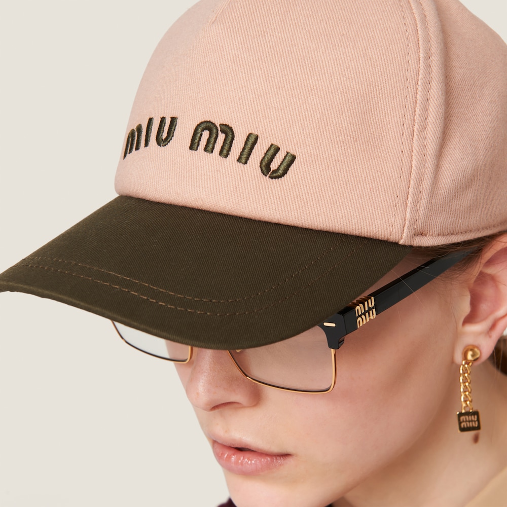 Miu Miu Drill baseball cap - Orchid Pink/Military