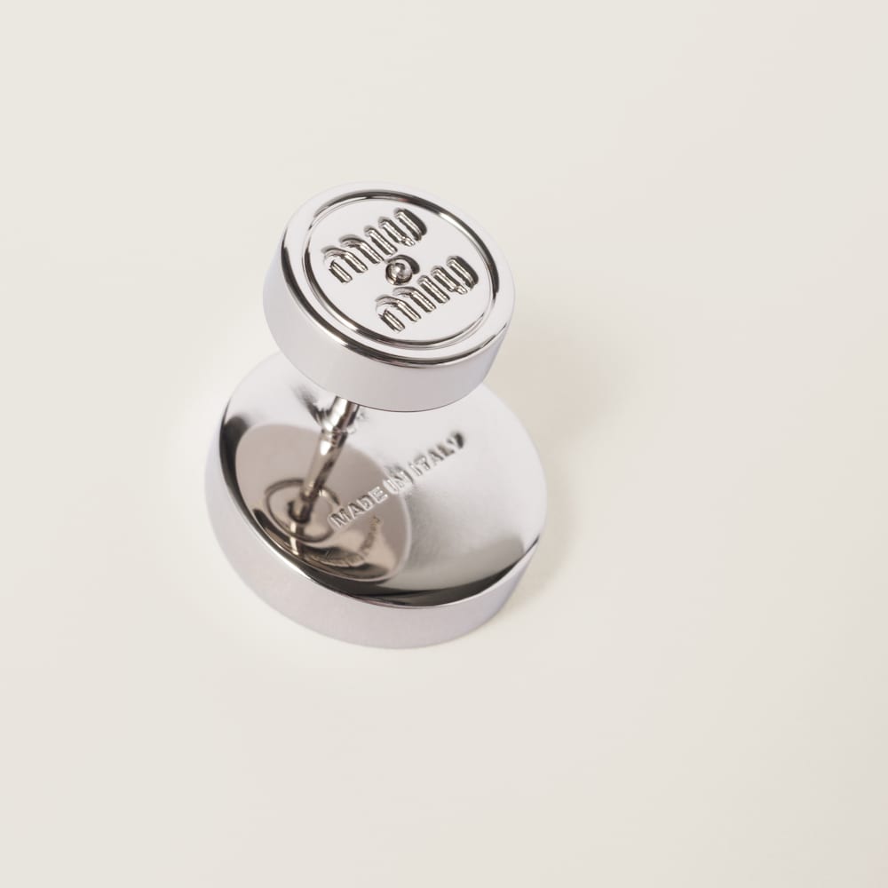 Miu Miu Enameled metal earrings White