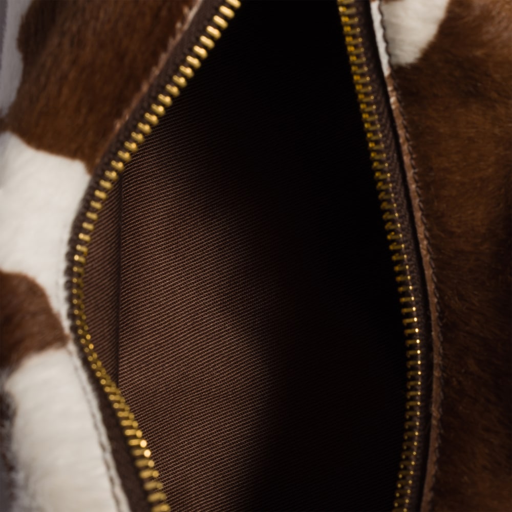 Miu Miu Printed leather pouch - White/Burnt Sienna