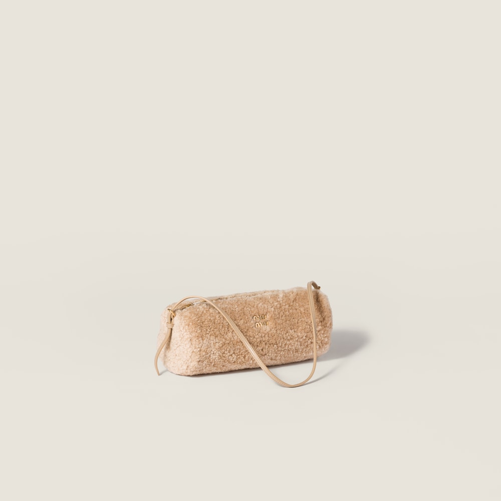 Miu Miu Shearling Pouch - Sand Beige