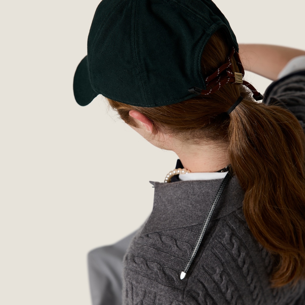 Miu Miu Denim baseball cap - Tobacco/Emerald