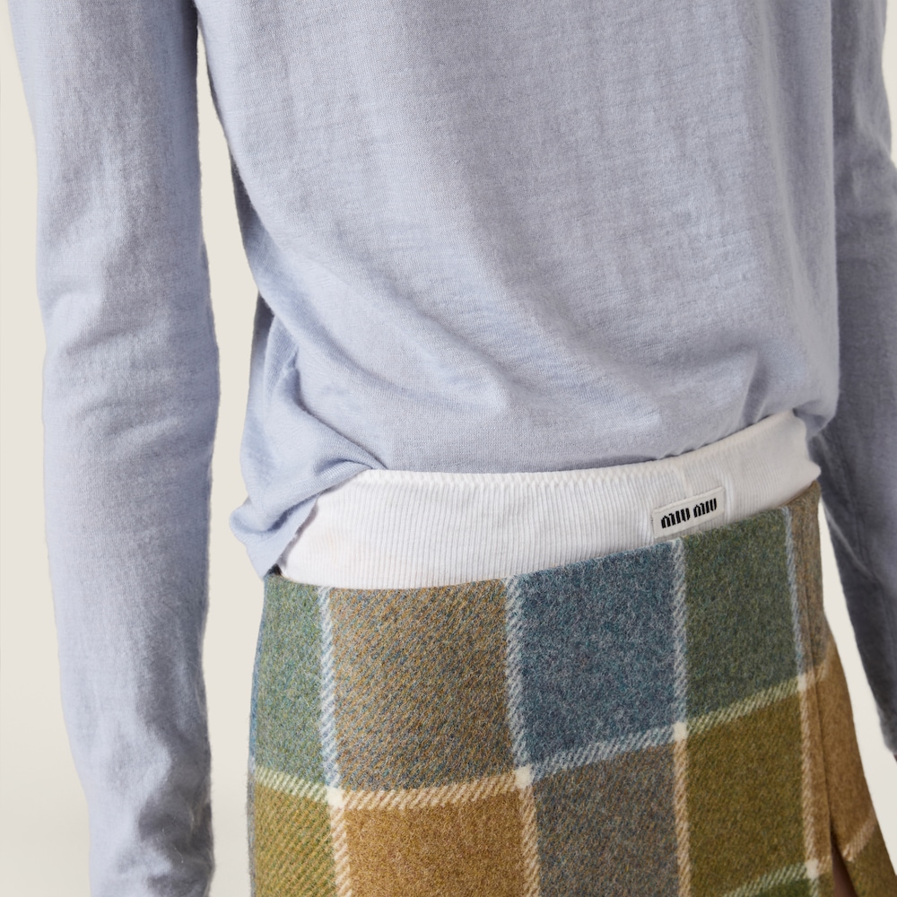 Miu Miu Cashmere Henley sweater Sky Blue