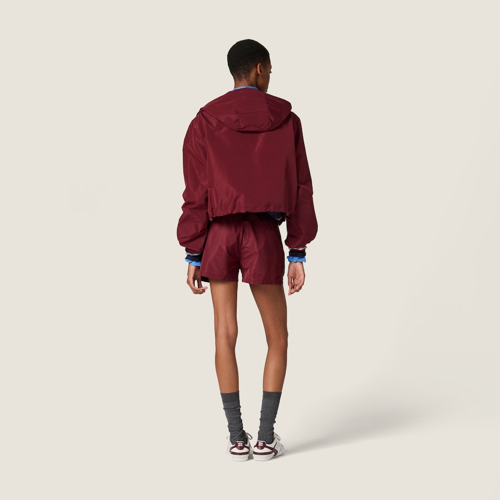 Miu Miu Technical fabric shorts Amaranth Red / Maize Yellow