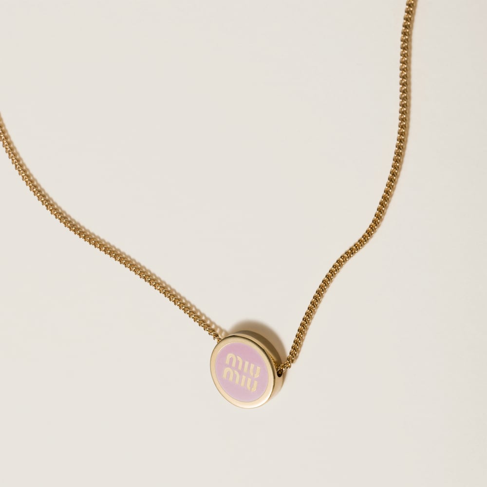 Miu Miu Metal necklace Orchid Pink