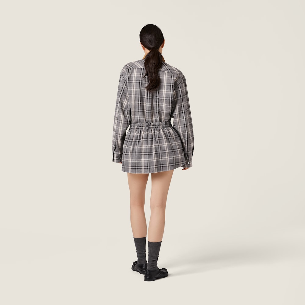 Miu Miu Checked flannel shirt Slate Gray