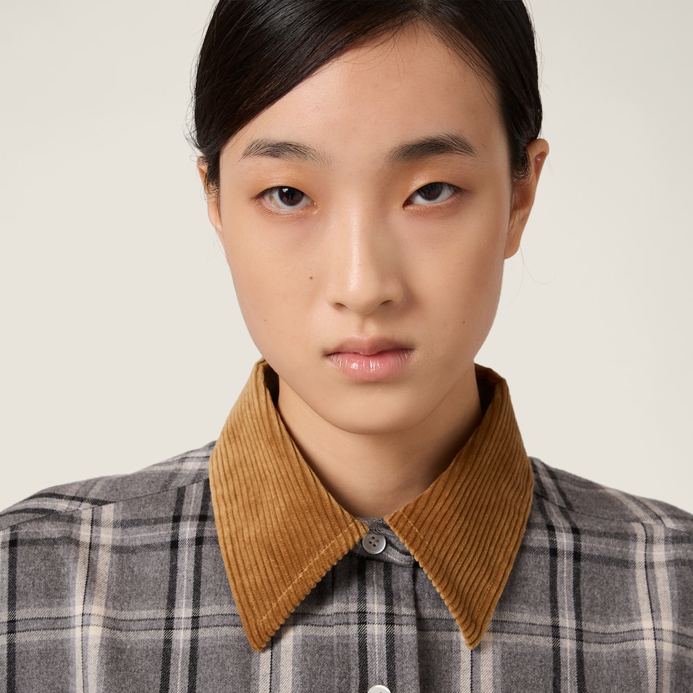 Miu Miu Checked flannel shirt Slate Gray