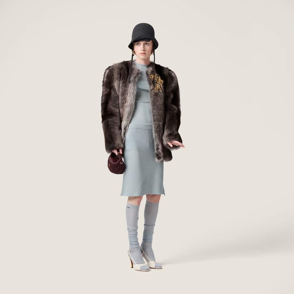 Miu Miu Shearling fur jacket Black