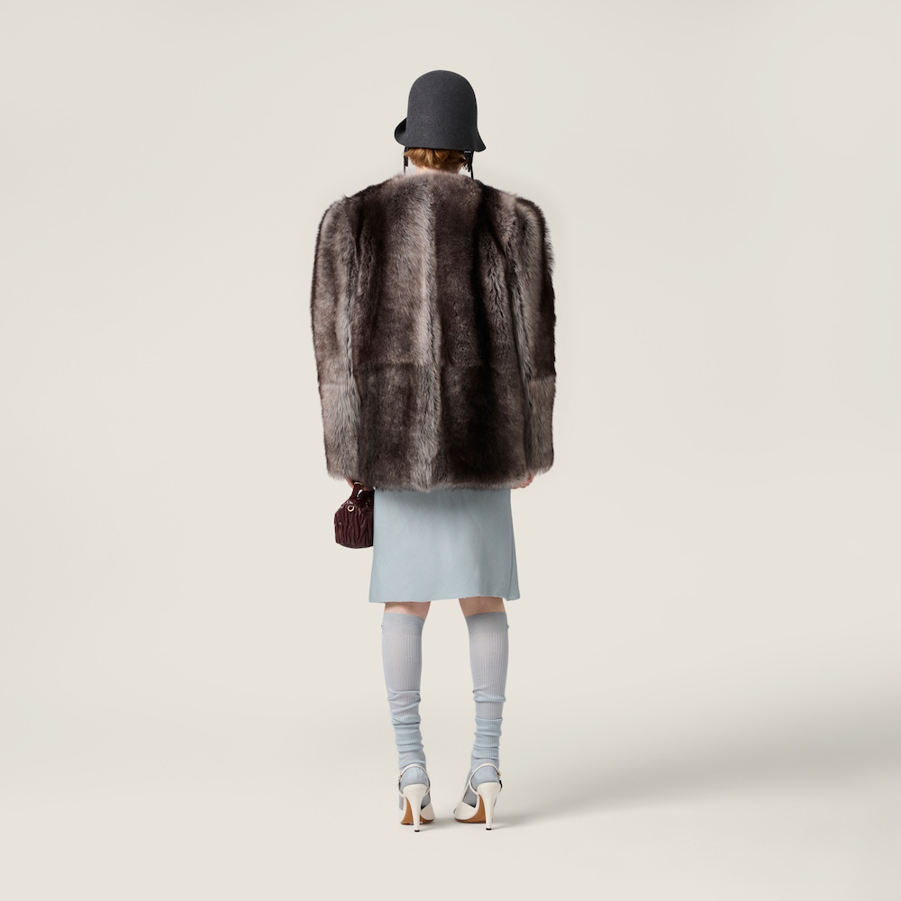 Miu Miu Shearling fur jacket Black