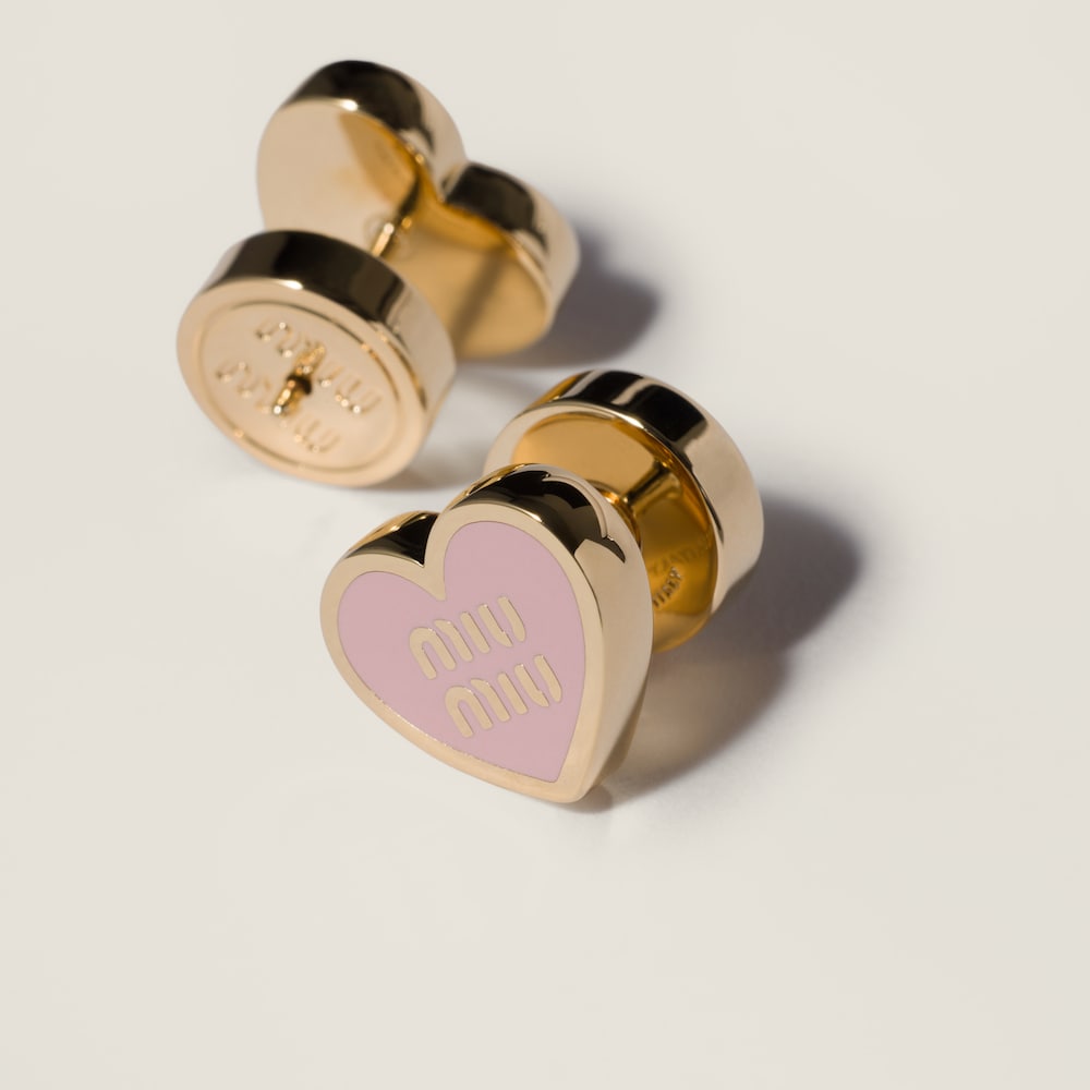 Miu Miu Metal earrings Gold / Alabaster Pink