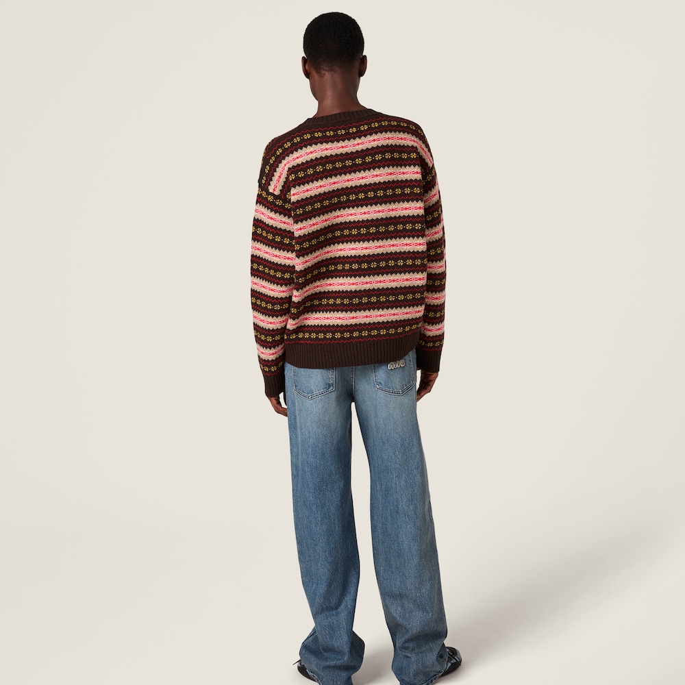 Miu Miu Wool crew-neck sweater Dark Brown