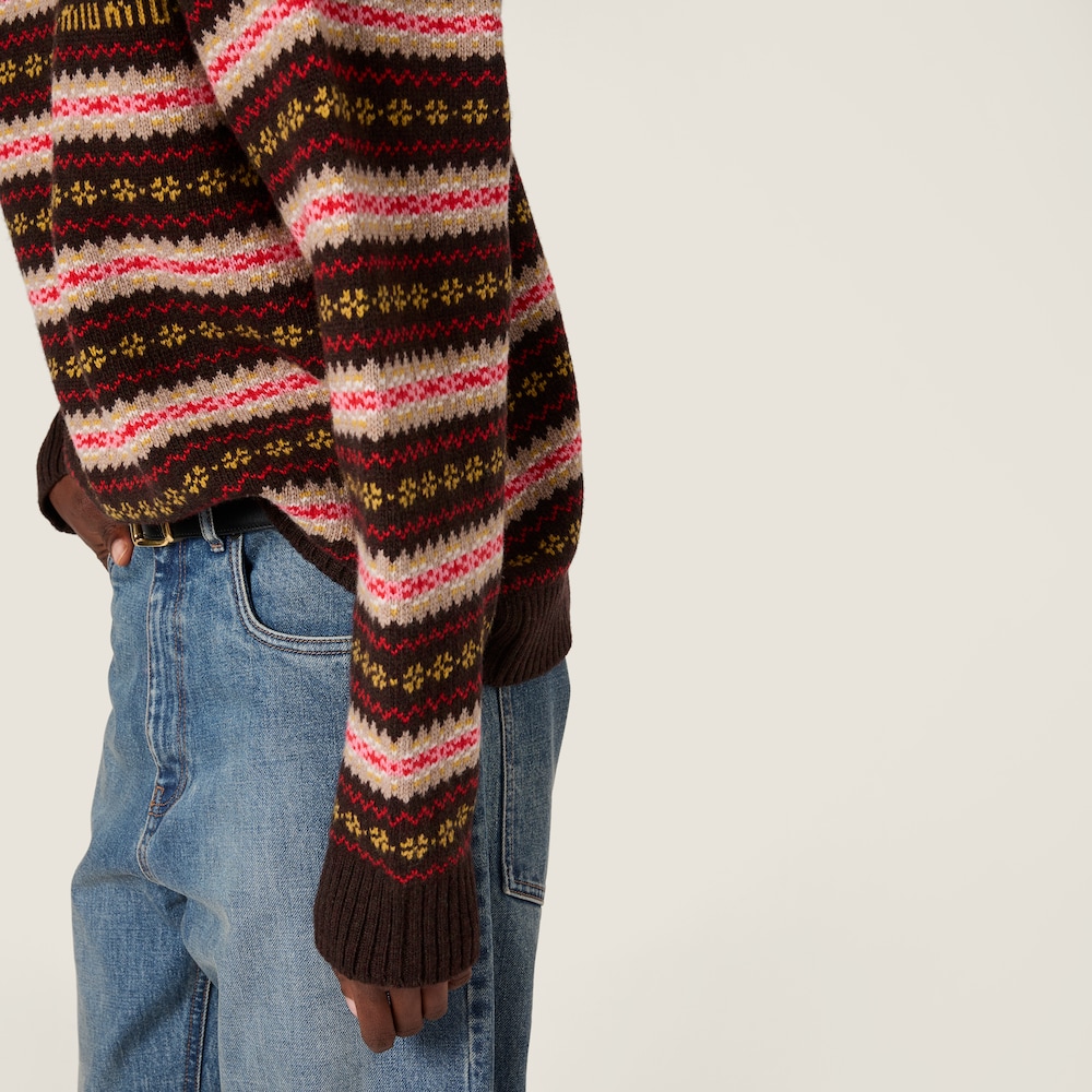 Miu Miu Wool crew-neck sweater Dark Brown