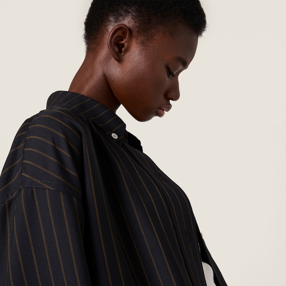 Miu Miu Pinstriped blouson jacket Navy
