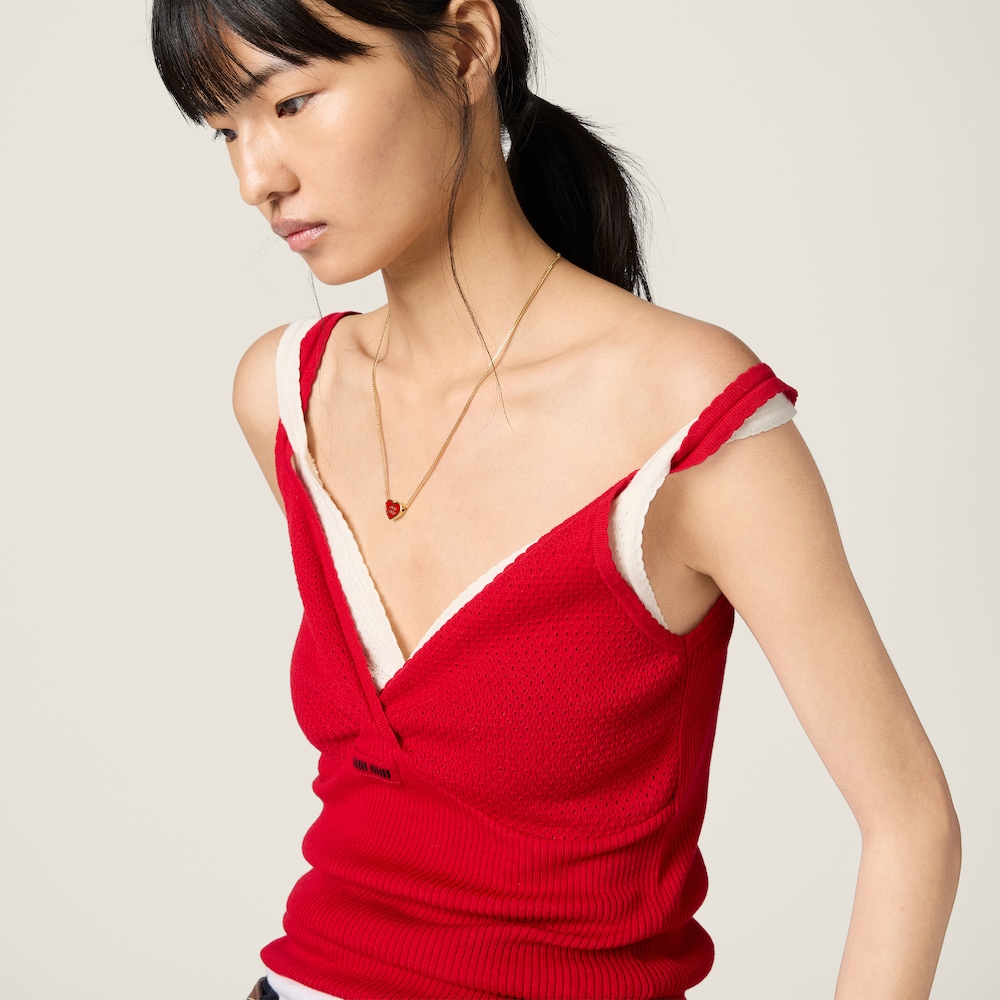 Miu Miu Metal necklace Gold / Red
