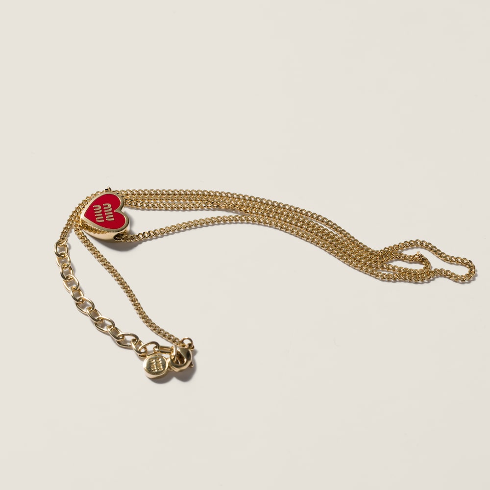 Miu Miu Metal necklace Gold / Red