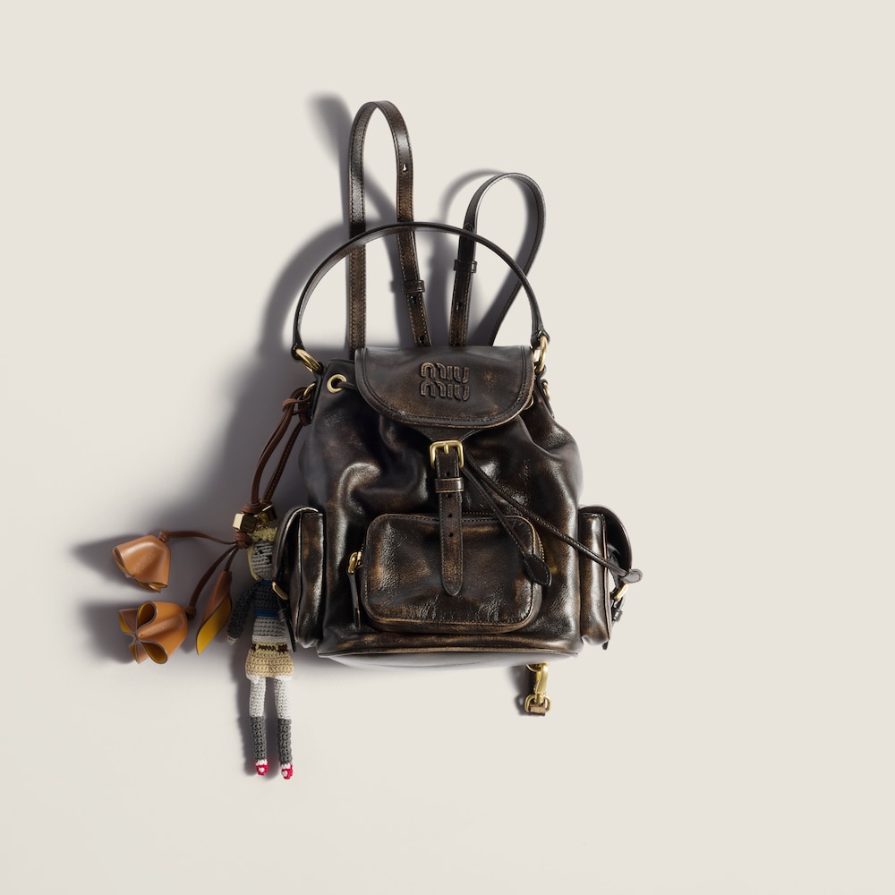 Miu Miu Leather backpack Coffee