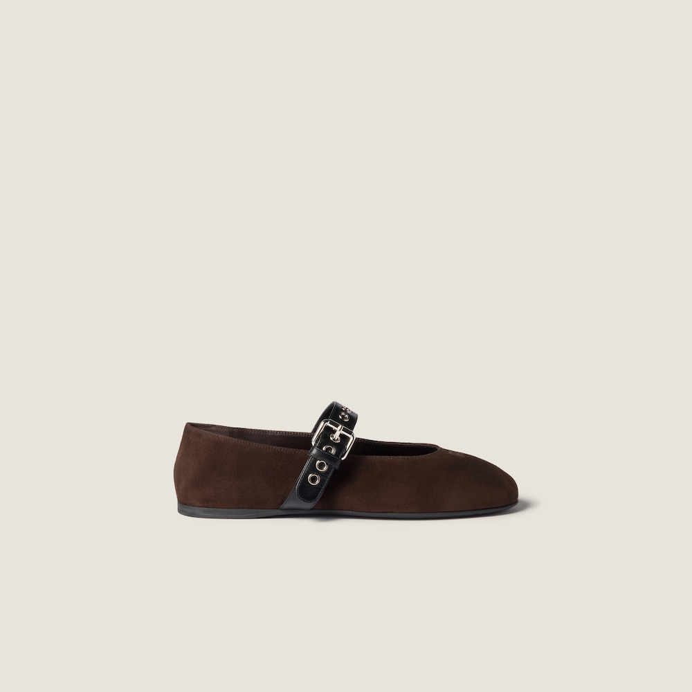 Miu Miu Suede ballerinas Dark Brown