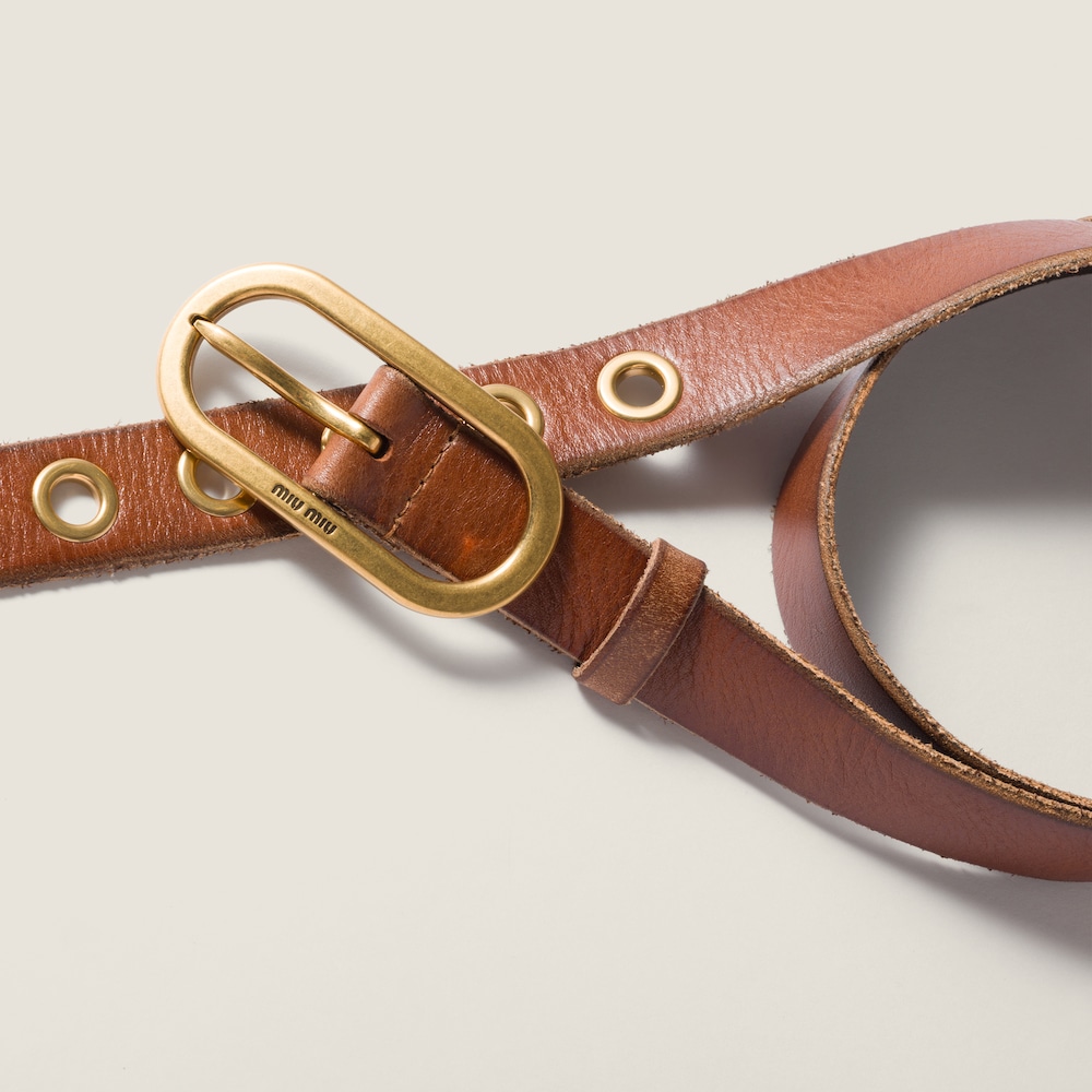 Miu Miu Leather belt - Cognac
